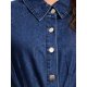 thumbnail image 5 of INSPIRE CHIC Vestido midi de mezclilla con botones y mangas cortas para mujer 2XL Azul profundo, 5 of 6