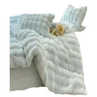 Genérico - Cobertor Imitacion De Piel De Conejo Con Chiporro Celeste 2 Plazas