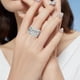 thumbnail image 3 of Anillo De Circonita Con Microincrustaciones De Diamante Brillante Para Mujer, Anillo Creativo Con Separación De Colores En Forma De Cruz, 3 of 5