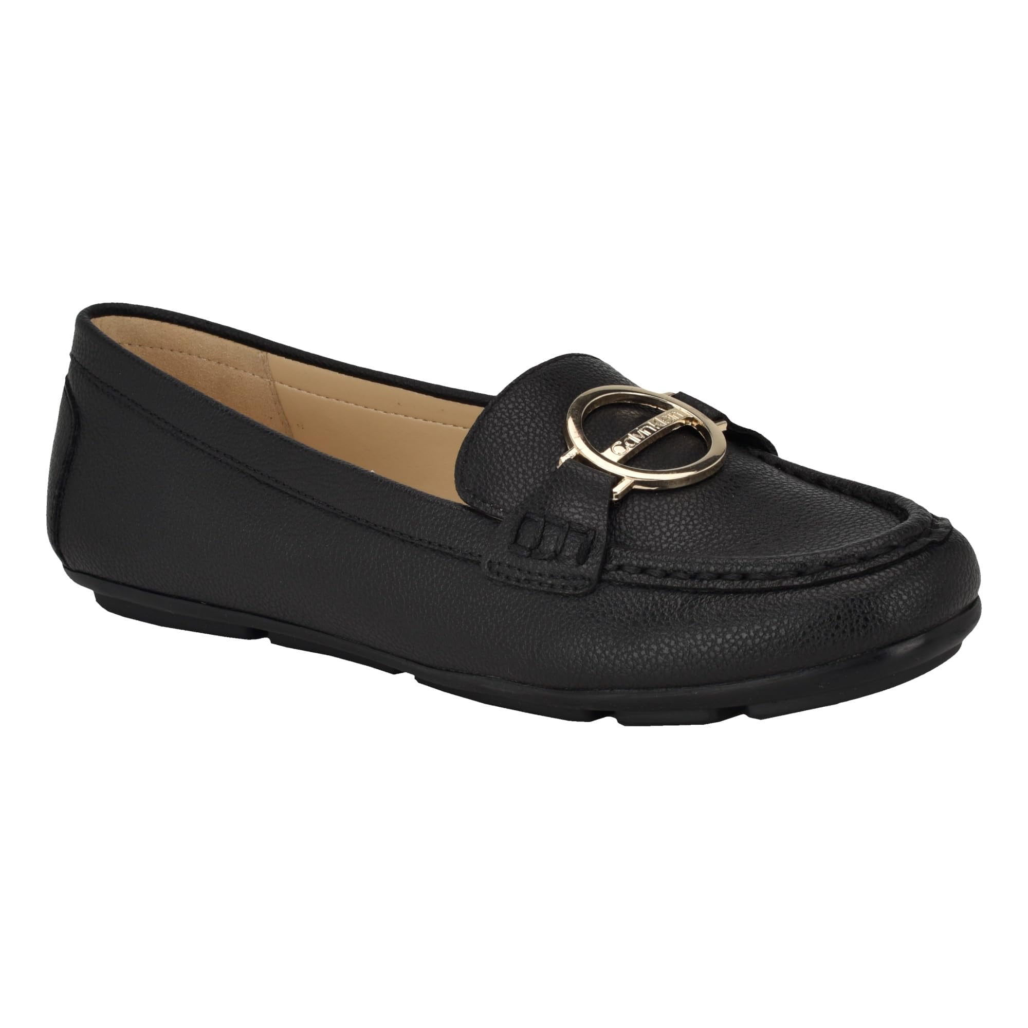 Mocasines Calvin Klein Layne Para Mujer, Piel Sintética, Color Negro