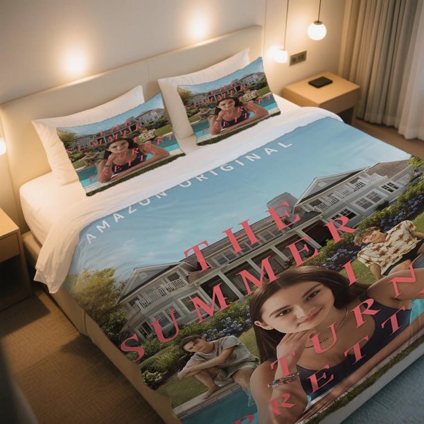 Original THE SUMMER I TURNED PRETTY Duvet Cover Set Thanksgiving Comfortable and Easy to Maintain