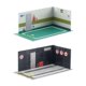 thumbnail image 3 of 2 Piezas 1:32 Estacionamiento Modelo Coche Diecast Garaje Para Diorama StyleN, 3 of 5