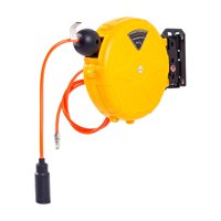 Ioensy - Carrete De Manguera De Aire, Acoplador Rápido, Rebobinado Automático Para Lavado De Coches, Riego De Garaje