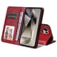 thumbnail image 3 of Funda Billetera para Samsung Galaxy S25 Ultra con Porta Tarjetas y Soporte Ajustable Rojo, 3 of 5