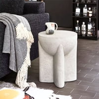 Santú Home & Deco - Mesa Centro Lateral Estilo Piedra Crema Escultural