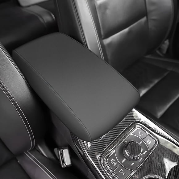 Cubiertas para apoyabrazos AOMSAZTO de cuero negro para Jeep Grand Cherokee