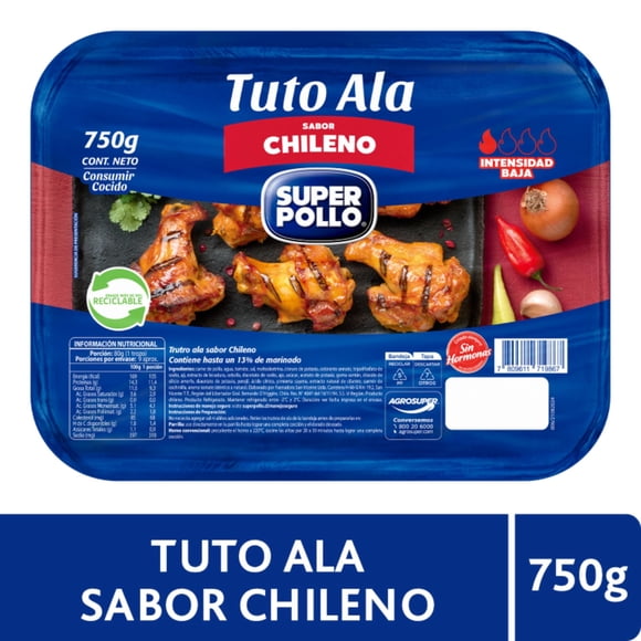 Pollo Alitas Chilena Envasadas, 750 g