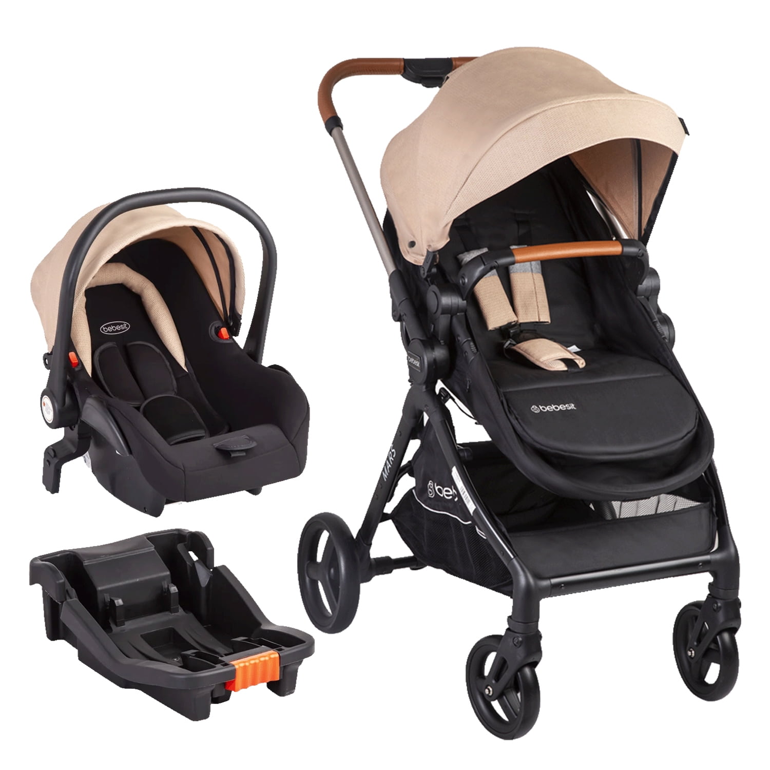 Bebesit - Coche Cuna Travel System Mars Lx Beige