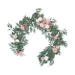 Magideal - De Eucalitto Artificial Con Vid De Flores, Decoración Floral, Vid Colgante, Flores Falsas De Rosas Para De Comedor, Decoración De