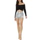 thumbnail image 2 of INSPIRE CHIC Pantalones Cortos de Mujer con Lentejuelas Brillantes de Tiro Medio Sólido Brillo Cóctel Cintura Elástica Plata S, 2 of 6
