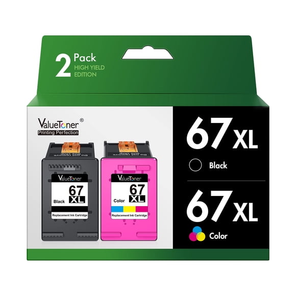 Cartuchos de tinta Valuetoner remanufacturados HP 67XL negro/color