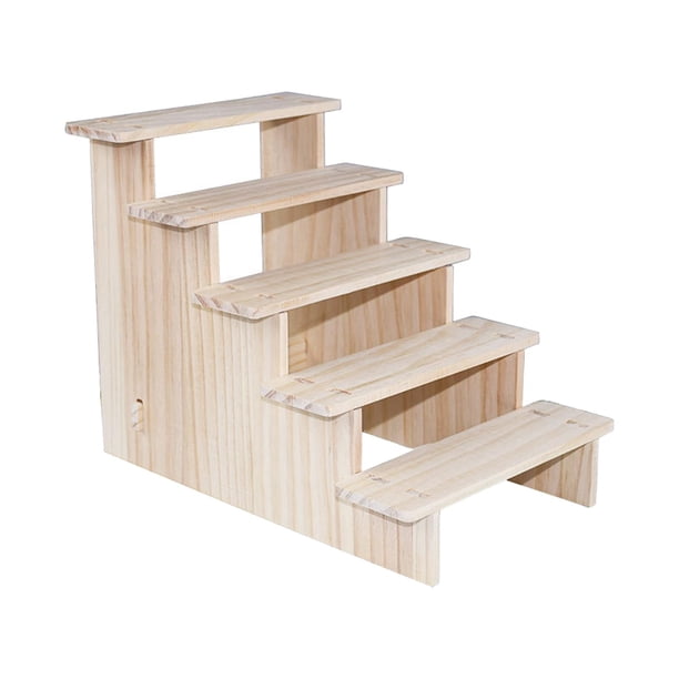 Soporte elevador de exhibición de madera, estante elevador de exhibición de joyería, soporte de exhibición de madera rectangular para dulces, postres, , 5 capas 20cm