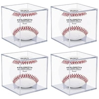 Vitrina De Béisbol Kalopezy De Acrílico Con Protección Uv, Paquete De 4 Unidades