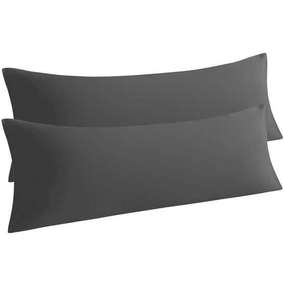 Funda de almohada NTBAY 20x54 cm Microfibra Gris oscuro, paquete de 2