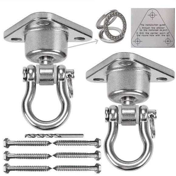 Juego de perchas giratorias Dakzhou de acero inoxidable con capacidad de 1500 libras