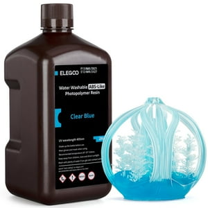 Impresora 3D De Resina Elegoo, Lavable Con Agua, Tipo Abs, Azul Transparente, 2 Litros