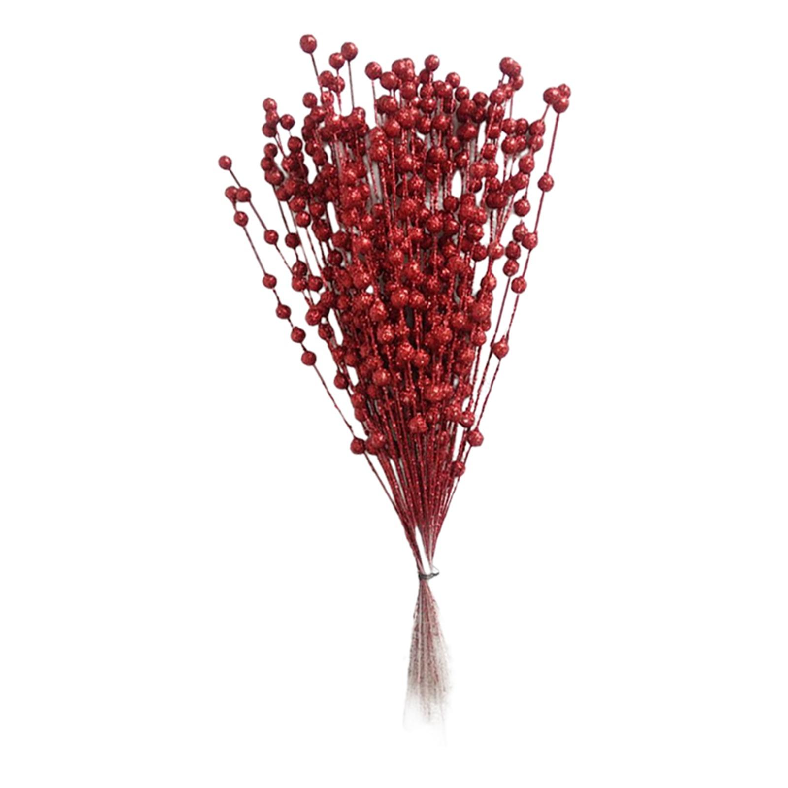 Bothyi - Falsa Baya Tallos Decoración Simulación Flor Plantas Guirnalda Fiesta Rojo
