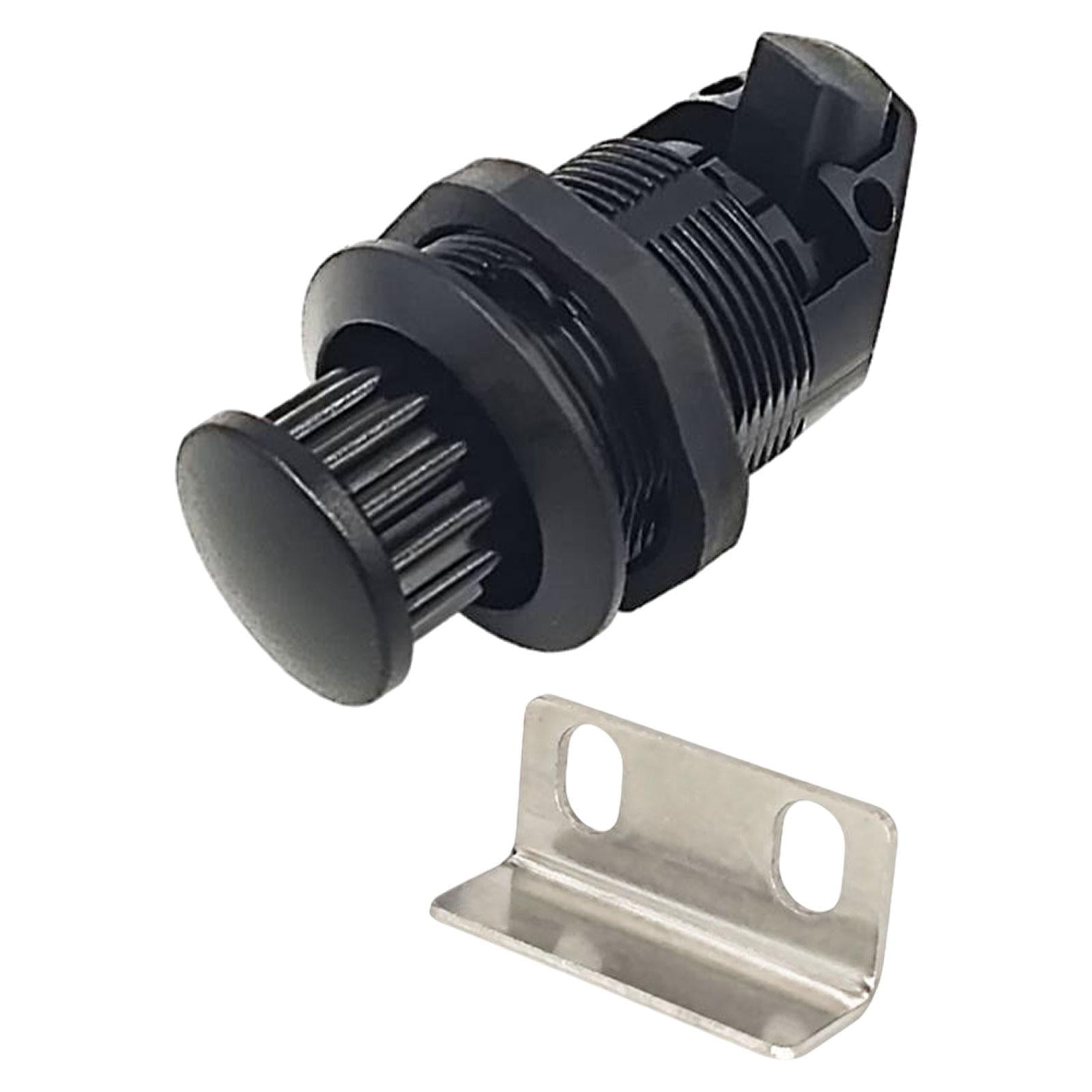 Magideal - Cerradura De Botón Sin Llave Para Rv, Accesorio Genérico De Nailon Para Muebles, Puertas De Armarios, Orificio De Apertura De 32 Mm, Manija De Botón R Negro