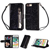 Funda Para Foxdock Elegante Funda Iphone 7 Plus/Iphone 8 Plus Glitter Con Cremallera-Ideal Para El Uso Diario