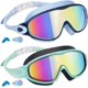 thumbnail image 1 of Gafas natación niños 2 pack antivaho sin fugas visión amplia fácil ajuste correa protección UV, 1 of 7