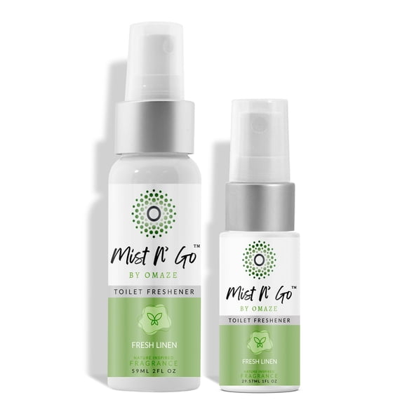 Spray de baño Mist N' Go, eliminador de olores para viajes, ropa de cama fresca