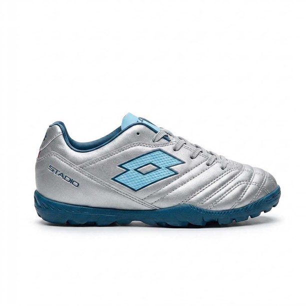 Zapatilla Baby Fútbol Niño Lotto Stadio 705 TF JR Gris Celeste