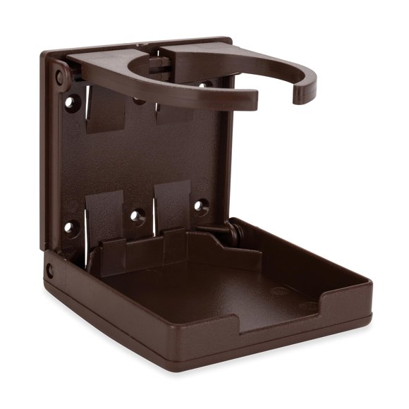 Portavasos Camco 44043 ajustable y plegable, color marrón, ahorro de espacio
