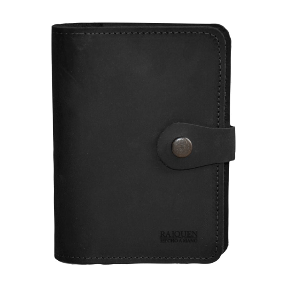 Raiquen - Porta Pasaporte/documento Negro Aconcagua Hecho A Mano