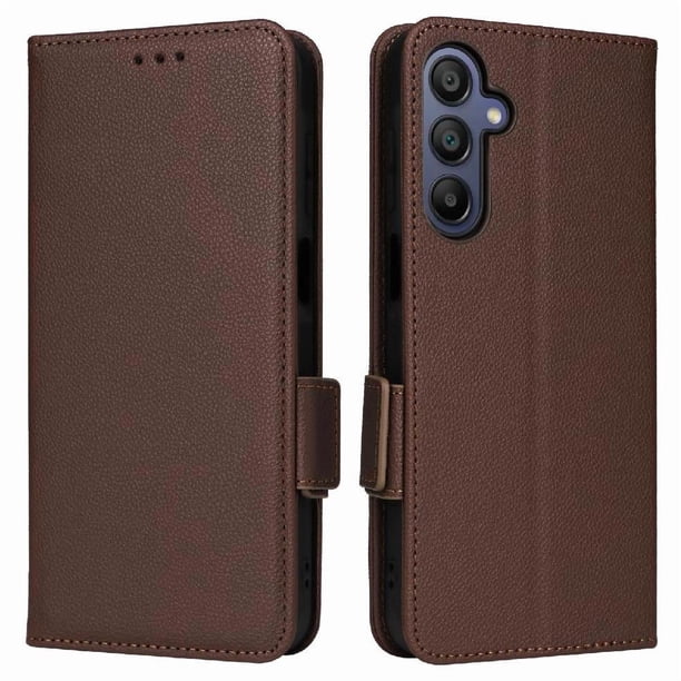 Funda Cartera para Samsung Galaxy A17 4G/5G Tapa Flip con Ranuras y Soporte Marrón