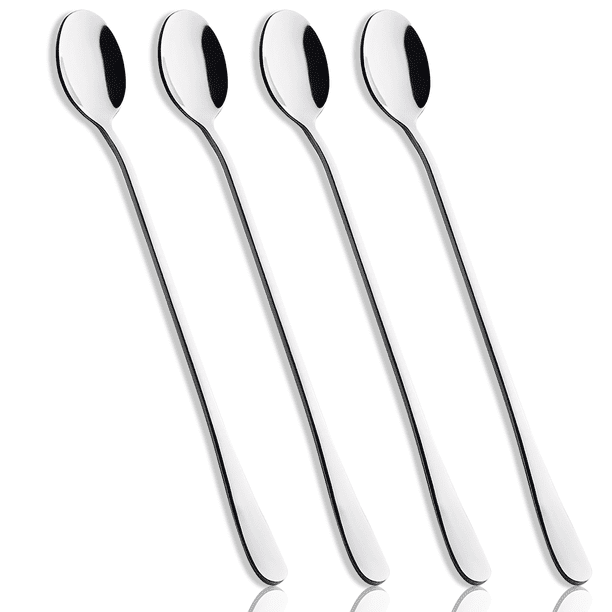 Cuchara para té helado, café y helado de acero inoxidable de 23 cm (9 pulgadas) de Hiware (juego de 4)