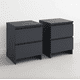 thumbnail image 2 of Pack 2 Veladores Cajonera Dark Dos Cajones Mesa De Noche - Negro, 2 of 3