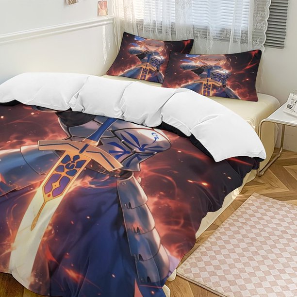 Fate Stay Night Anime Home Bed 3-piece Set Classic Japanese Anime Polyester Wash Student Dormitory Set