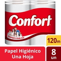 Papel Higiénico Confort Familiar 8 Un 120 Mt