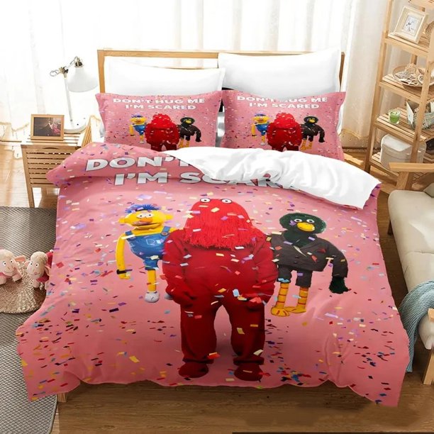 Dont Hug Me Im Scared Bedding Set Boys Girls Duvet Cover Pillowcase Bed boys Adult