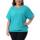 thumbnail image 1 of Agnes Orinda Camiseta de Mujer Talla Grande para el Día de San Patricio con Dobladillo de Doble Capa y Ojal, Cuello Redondo, Mangas de Murciélago, Blusas de Verano Casual 1X Verde Lago, 1 of 6