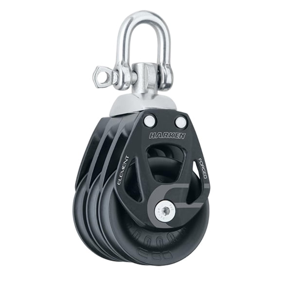 Bloque Harken Element de aluminio triple de 60 mm con giratorio