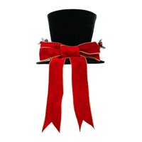 Magideal - Elegante Sombrero De De Navidad Con Con Lazo, Sombrero Redondo Para Fiesta De Navidad, Decoración De Festival De Escritorio