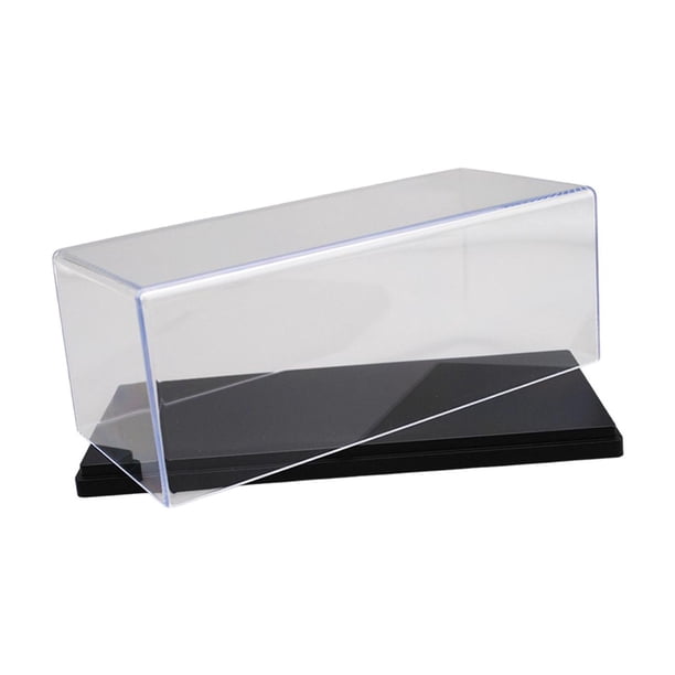 Vitrina de Acrílico Transparente a Escala 1:43, Estuche de Exposición Protector para Coche, Estuche de Exposición Apilable, Estuche de Exposición de F Negro 15x76x63 cm