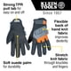 thumbnail image 3 of Guantes de trabajo Klein Tools 60596 de uso general, grandes, 3 of 9