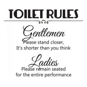 Rienda Libre Graphics - Decomural Toilet Rules Ladies And Gents Ws-41014