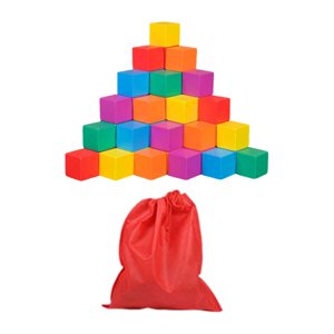 Magideal - Bloques Cubos Madera Coloridos Juego Didáctico Apilables Geométricos Material Resistente Y Seguro Apto Para Niños Pequeños Educación Temprana Proyecto 2 Cm 50 Piezas