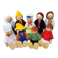 Magideal - Mini Figura De Personas, Figura De Juego Portátil, Muñecas En Miniatura, Juego De Casa De Muñecas De Madera