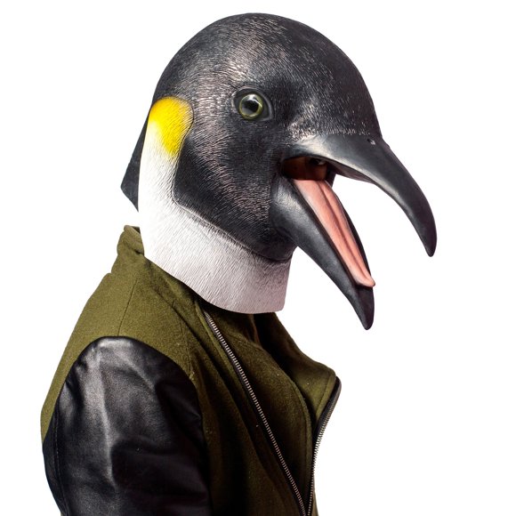 Máscara PartyHop Penguin Halloween con forma de animal de látex con cabeza completa