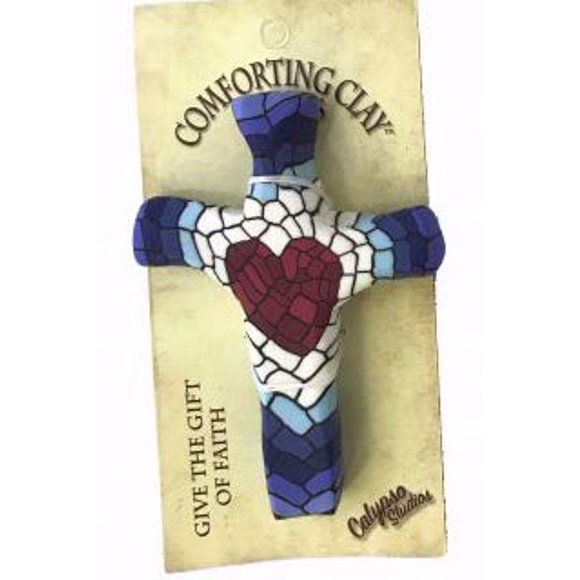CHARM Calypso Studios Cruz de Corazón con Mosaico de 8 cm
