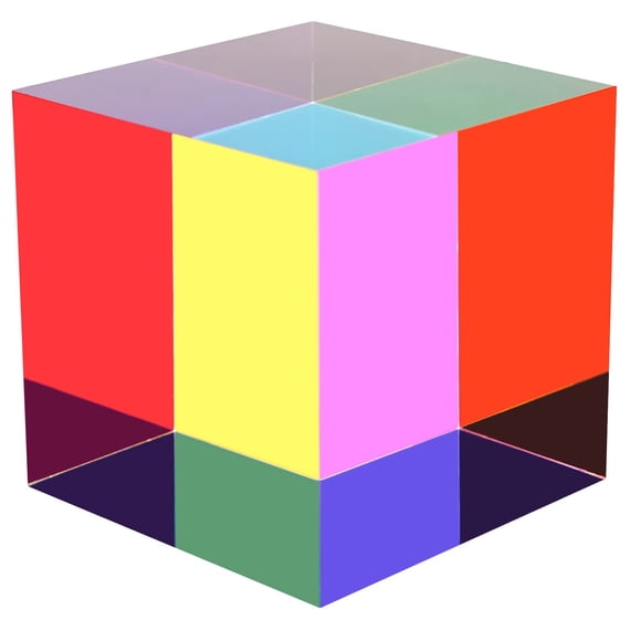 Cubo de Color CMYCUBE Acrílico Prisma de 10 cm Juguete Decorativo