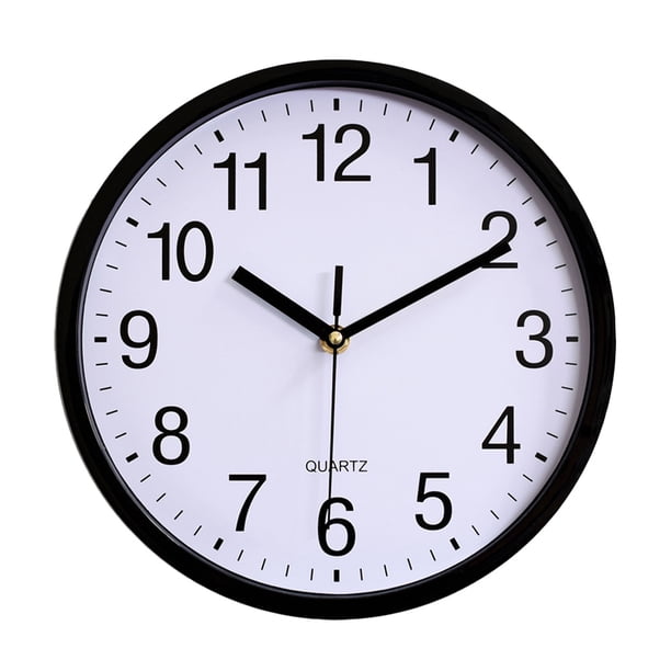 Reloj de pared de plástico de 10 pulgadas, reloj Shi Ying, reloj para dormitorio y sala de estar, sencillo.
