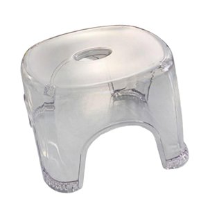 Magideal - Asiento Acrílico Taburete De Ducha Reposapiés Estable Banco De Ducha Portátil Transparente 21 Cm Altura Taburete De Baño Personas Mayores Niños Niños Blanco