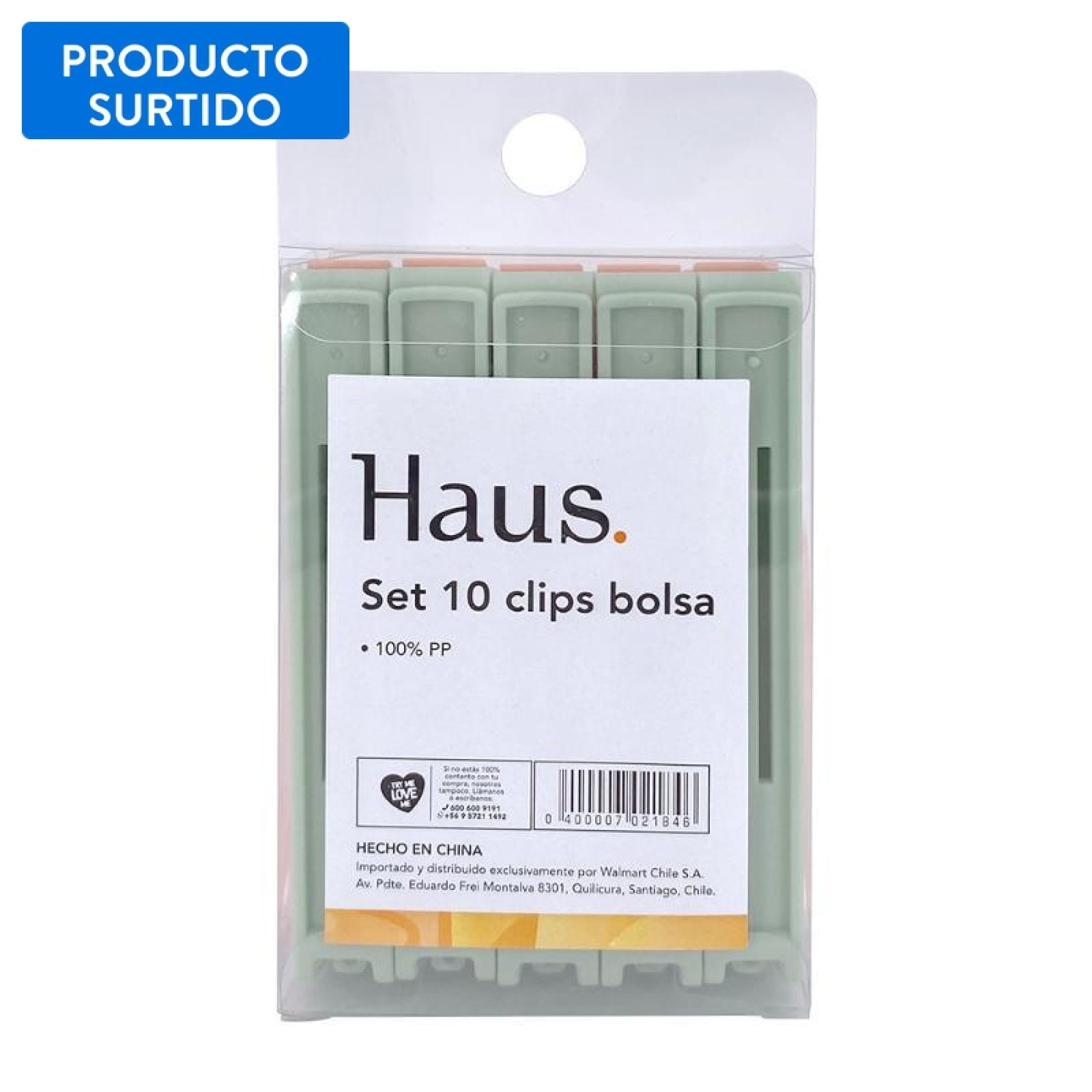 Set De Clips Bolsa 10 Piezas, Color Surtido 1 Un Haus