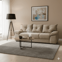 Intermuebles - Sofá Fortaleza 3 Cuerpos Tela Beige