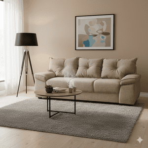 Intermuebles - Sofá Fortaleza 3 Cuerpos Tela Beige